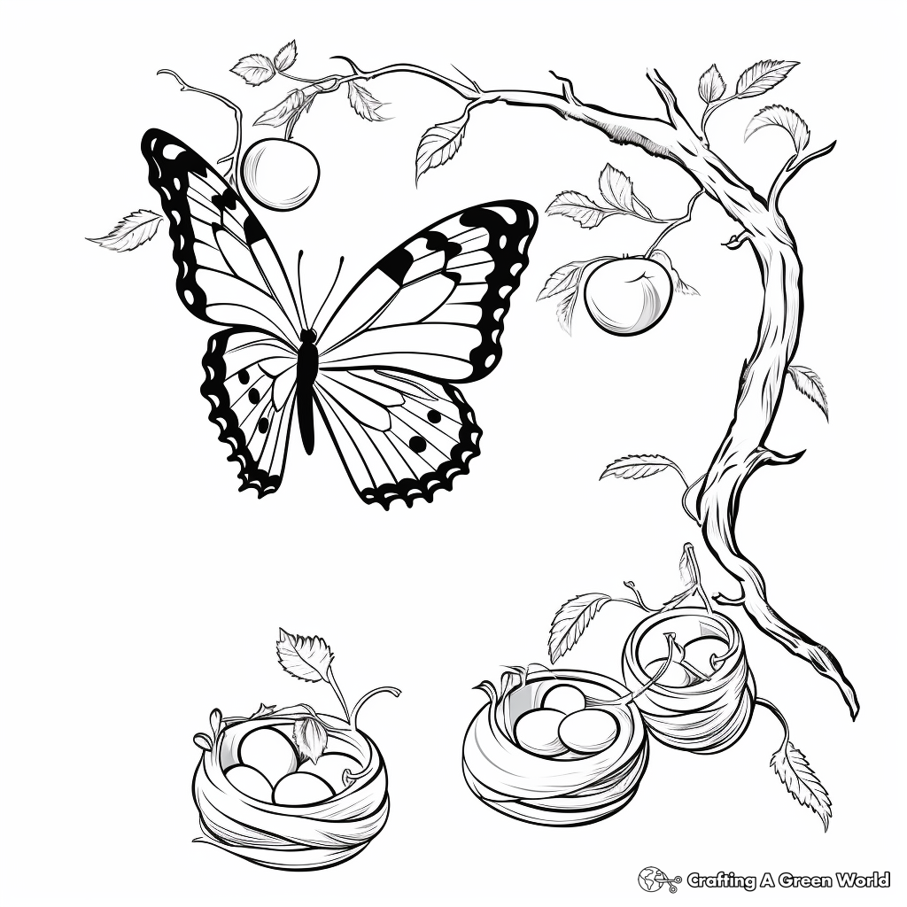 Butterfly Life Cycle Coloring Pages for Educators 2