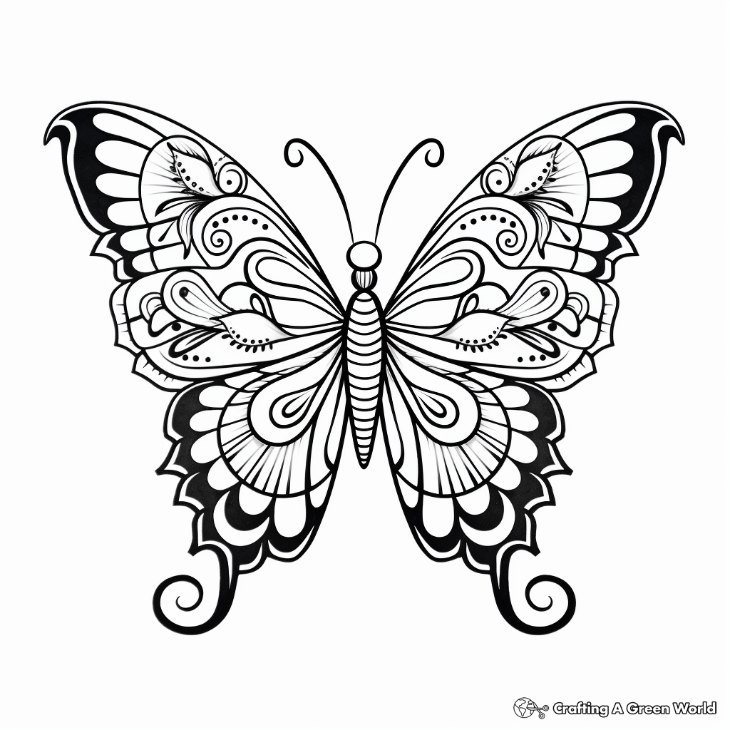 Butterfly Mandala Coloring Pages for Relaxation 1