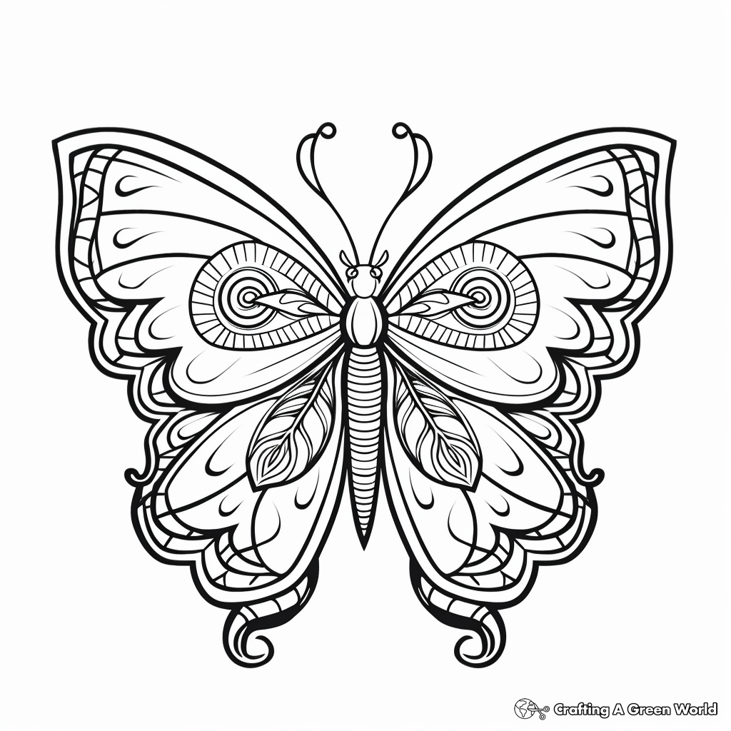 Butterfly Mandala Coloring Pages for Relaxation 2