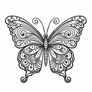Butterfly Mandala Coloring Pages for Relaxation 4