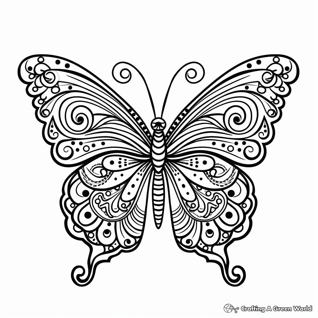 Butterfly Mandala Coloring Pages for Relaxation 4