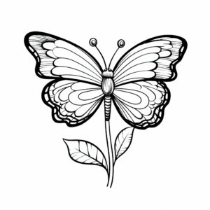 Butterfly on a Flower: Coloring Pages for All Ages 1