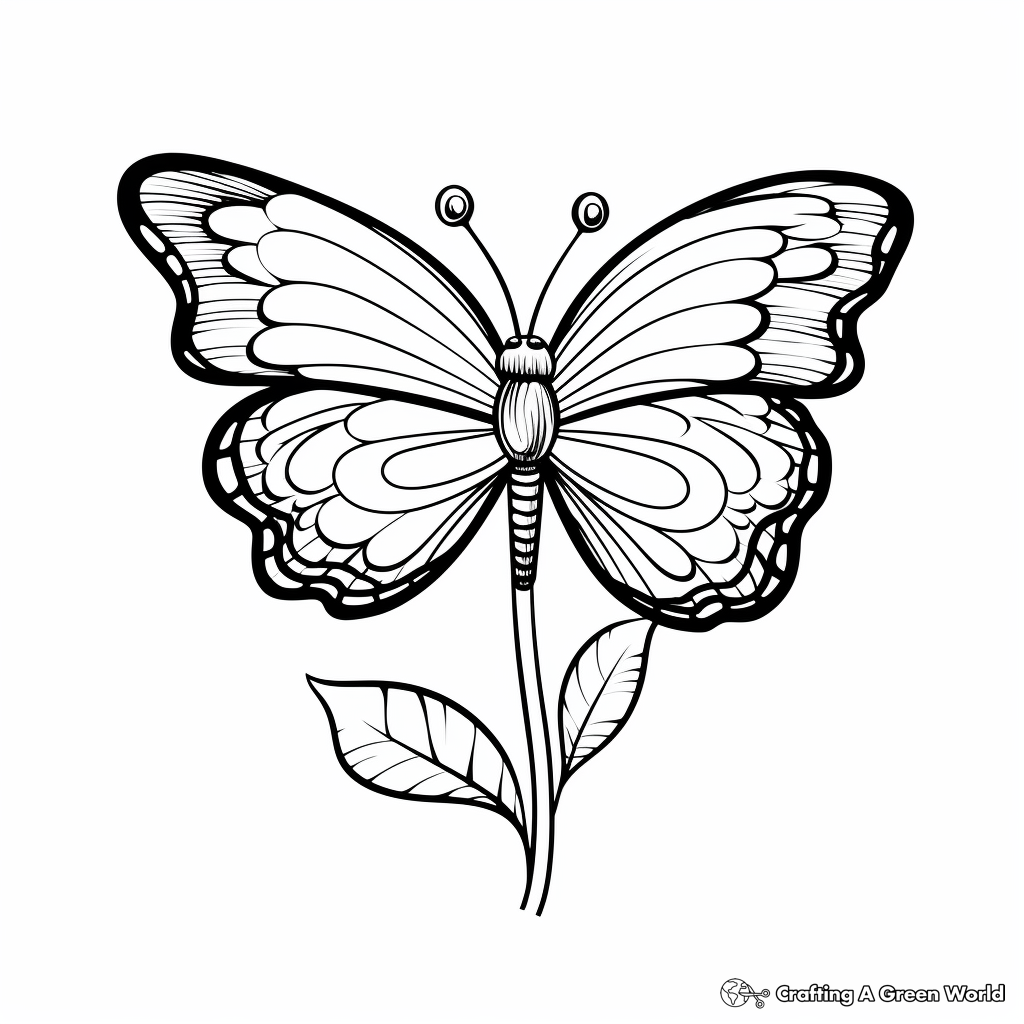 Butterfly on a Flower: Coloring Pages for All Ages 1