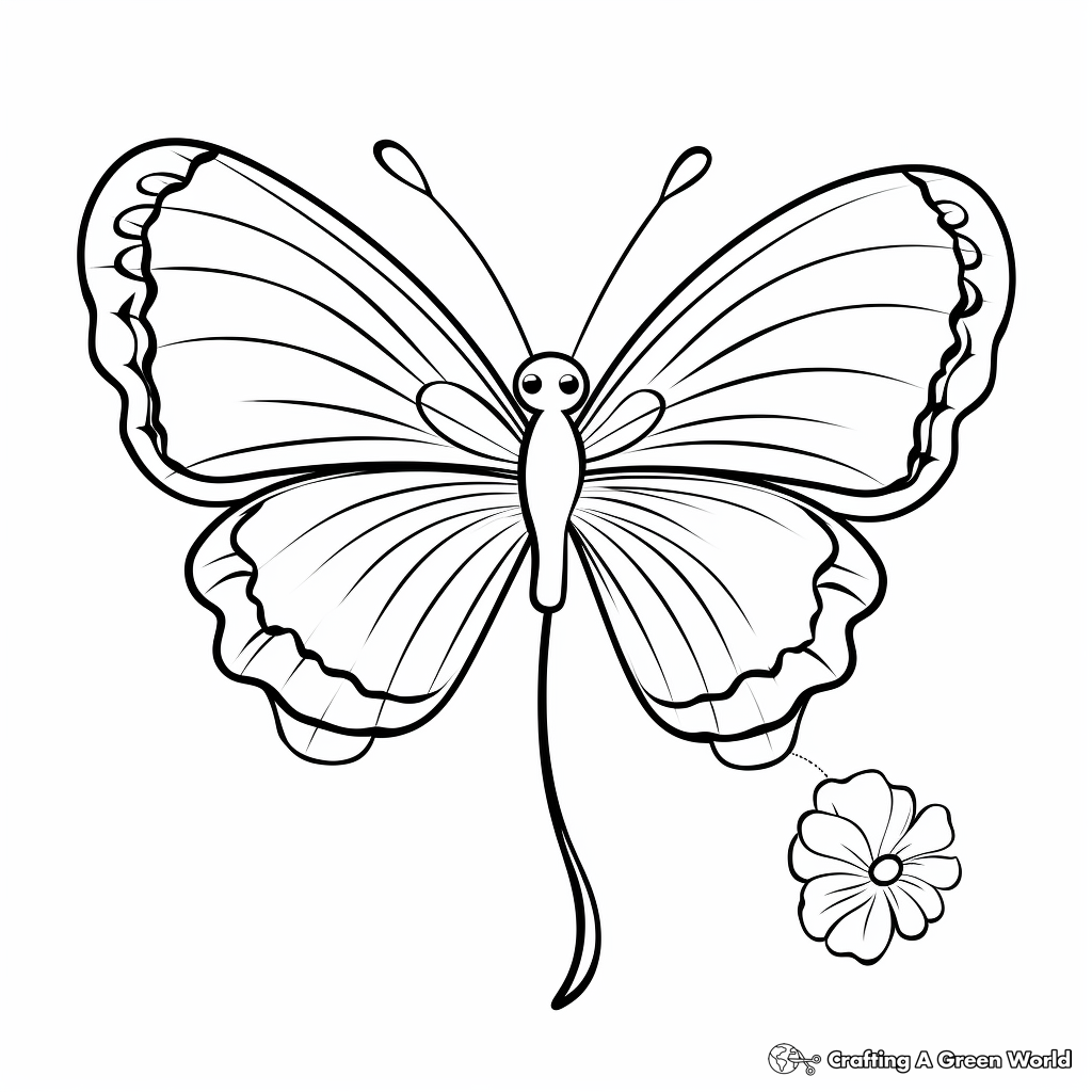 Butterfly on a Flower: Coloring Pages for All Ages 2