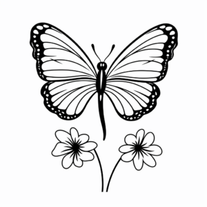 Butterfly on a Flower: Coloring Pages for All Ages 4