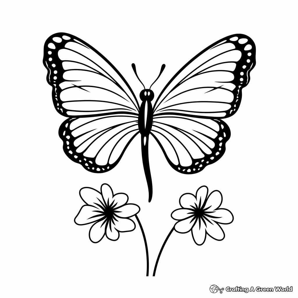 Butterfly on a Flower: Coloring Pages for All Ages 3