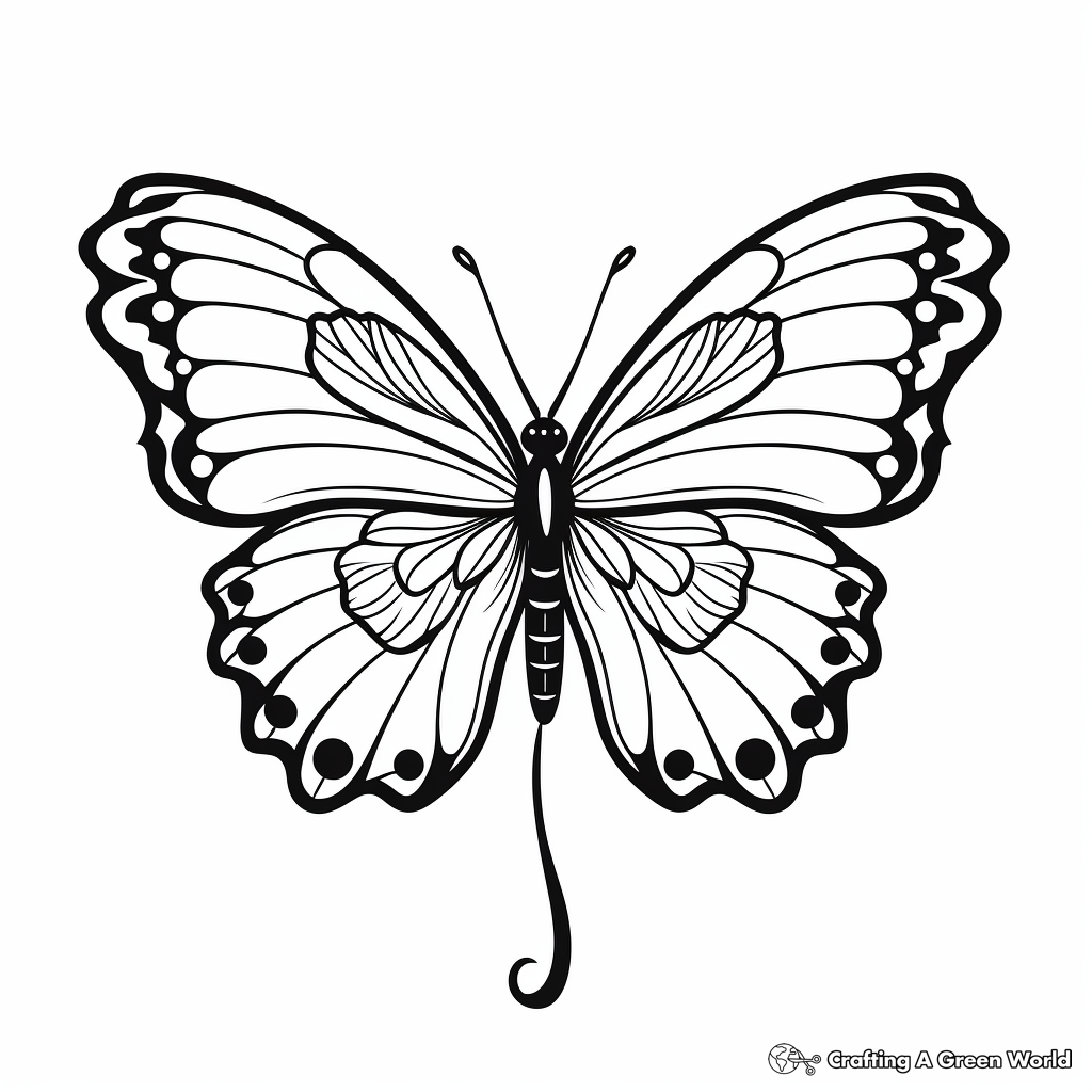 Butterfly on a Marigold Flower Coloring Pages for Preschoolers 4