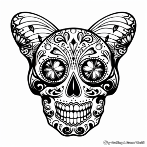 Butterfly Sugar Skull Coloring Pages 1