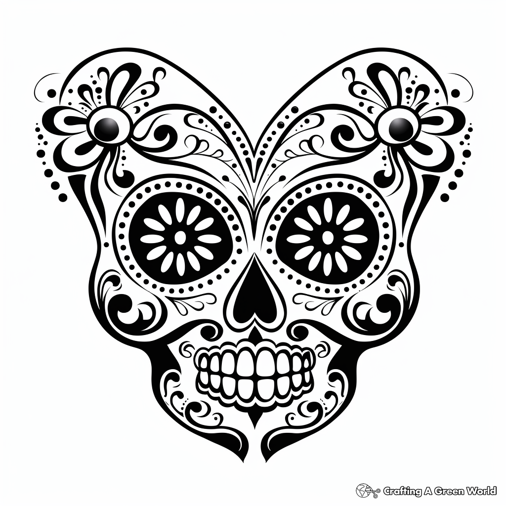 Butterfly Sugar Skull Coloring Pages 3