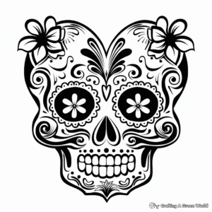 Butterfly Sugar Skull Coloring Pages 4