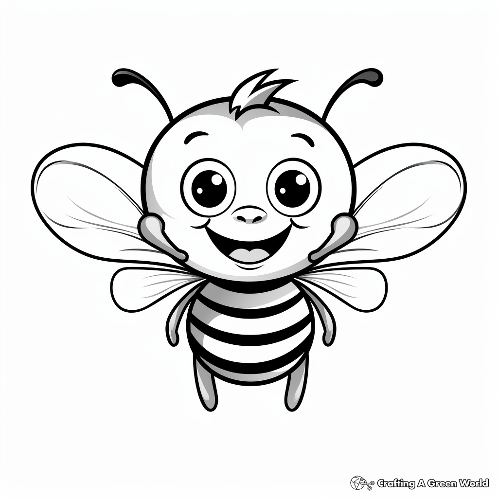 Buzzing Worker Bee Coloring Pages 1