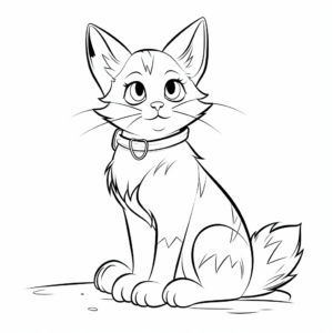 Calico Cat with Kittens for Younger Children Coloring Page 4