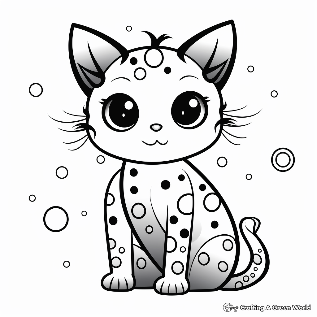 Calico Poky-Dot Pattern Coloring Page 1