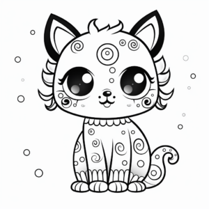 Calico Poky-Dot Pattern Coloring Page 4