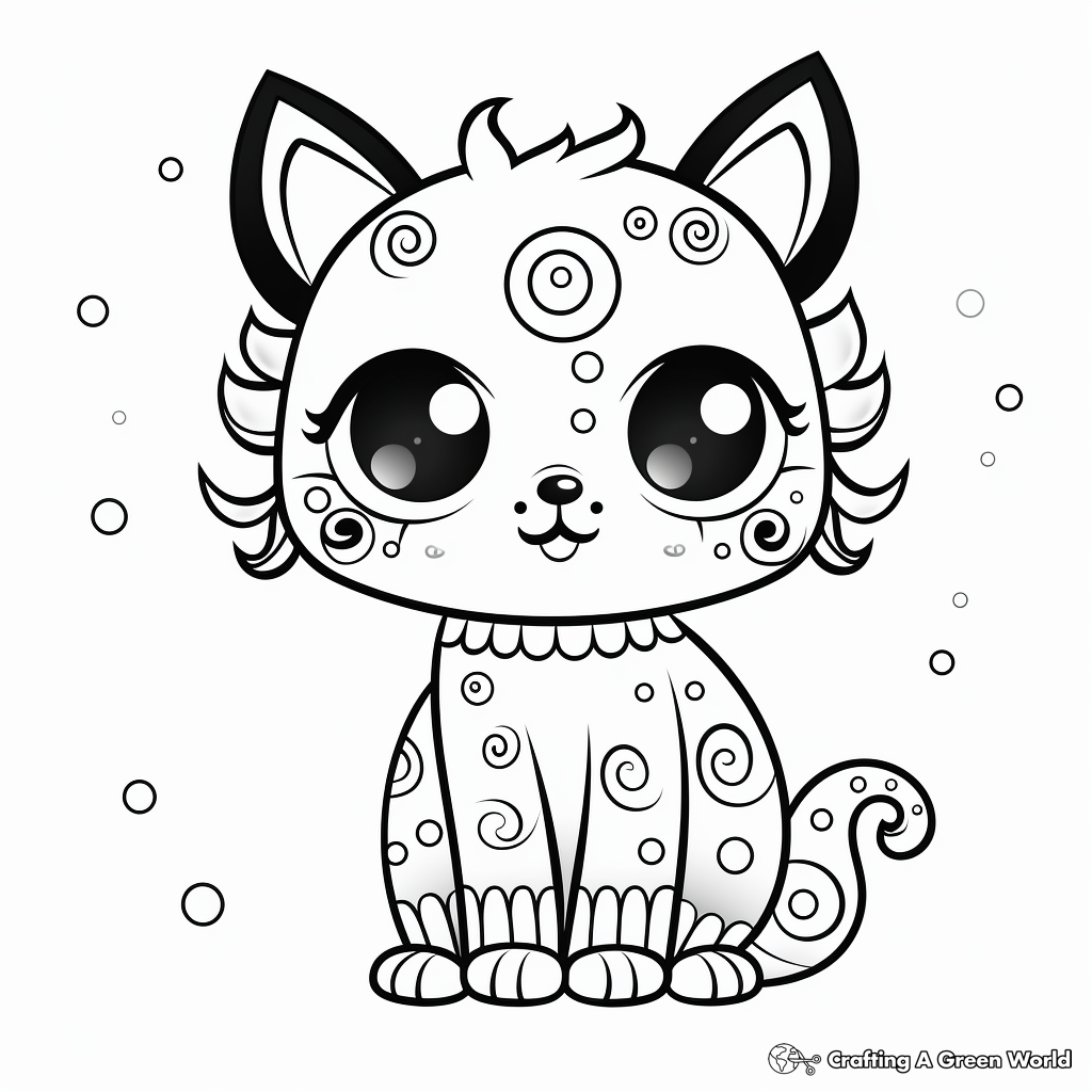 Calico Poky-Dot Pattern Coloring Page 4
