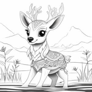 Calm Summer Deerling Coloring Pages 1