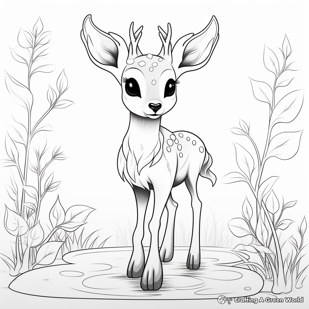 Calm Summer Deerling Coloring Pages 3