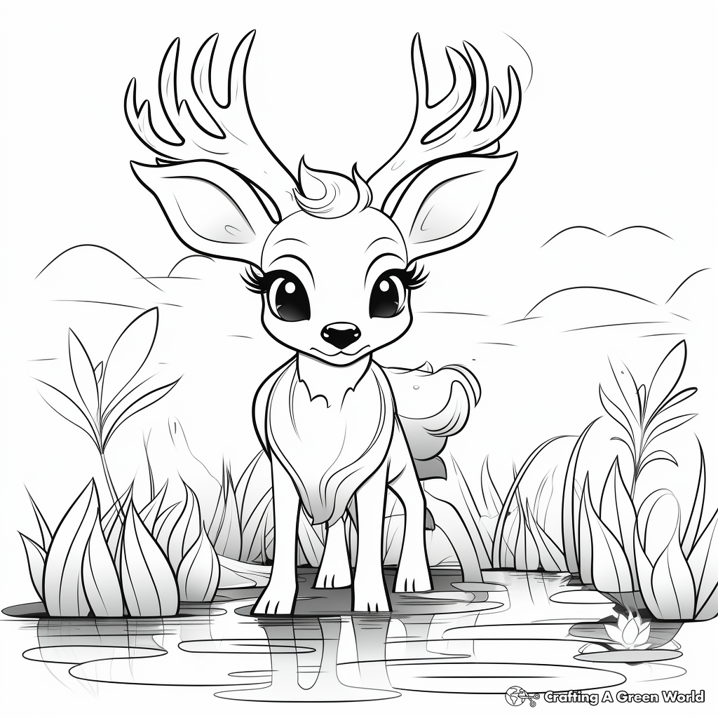 Calm Summer Deerling Coloring Pages 4