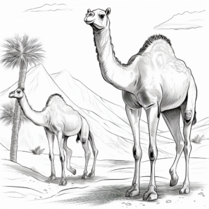 Camel Hump Adaptation Coloring Pages for Kids 1