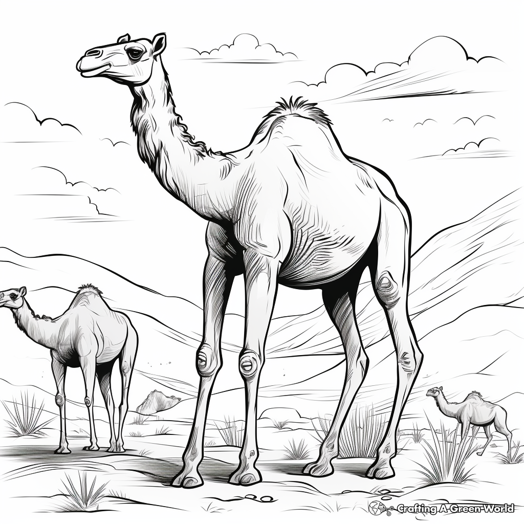 Camel Hump Adaptation Coloring Pages for Kids 2