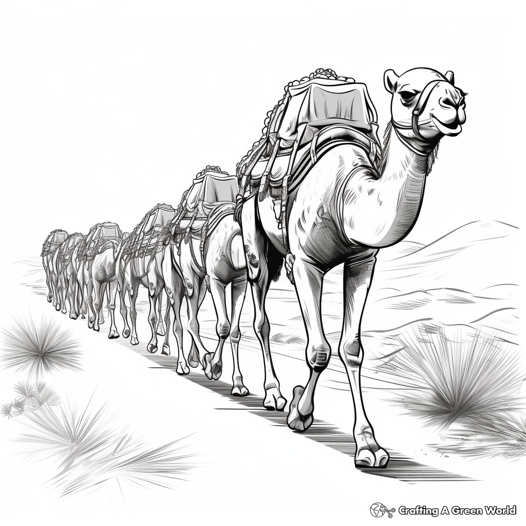 Camel Train Coloring Pages in Desert Trek 3