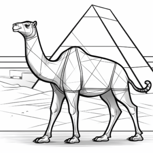 Camel with Pyramids in the Background Coloring Pages 4
