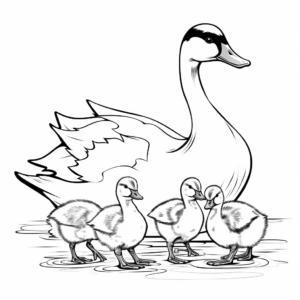 Canadian Flag and Canada Geese Coloring Pages 2