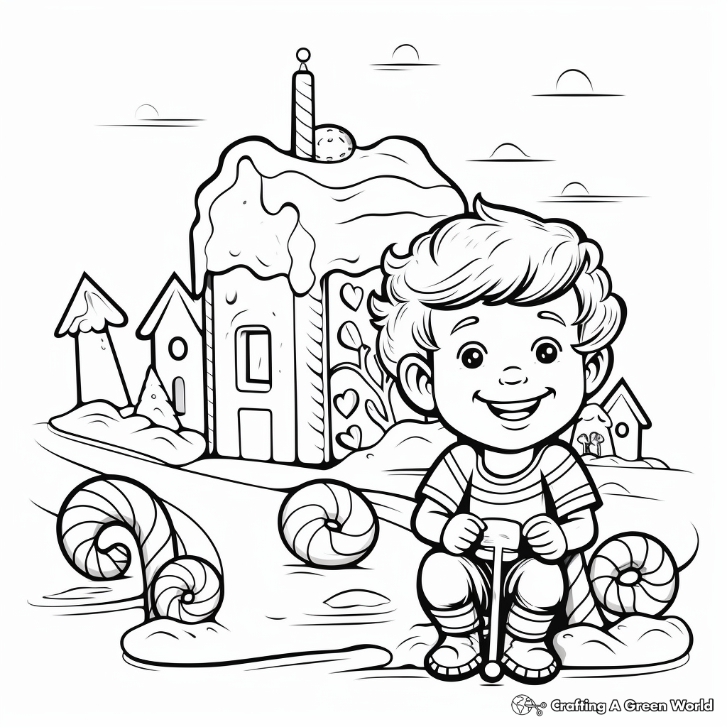 Candy Cane Lane Coloring Pages for Kids 3