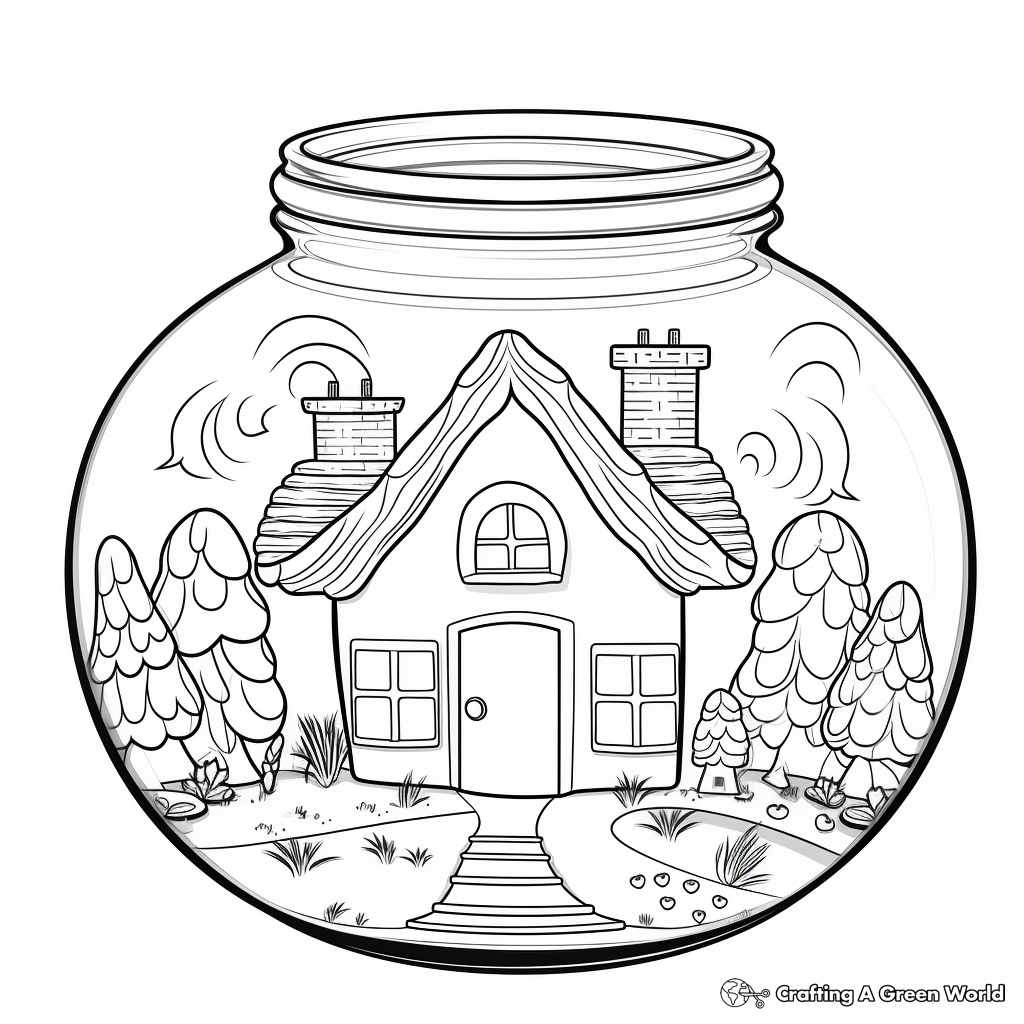 Candy Jar in Candyland Setting Coloring Pages 4
