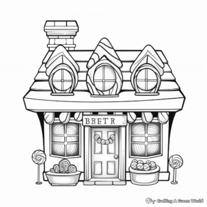 Candy Shop Front Coloring Pages 2