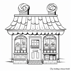 Candy Shop Front Coloring Pages 3