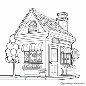 Candy Shop Front Coloring Pages 4