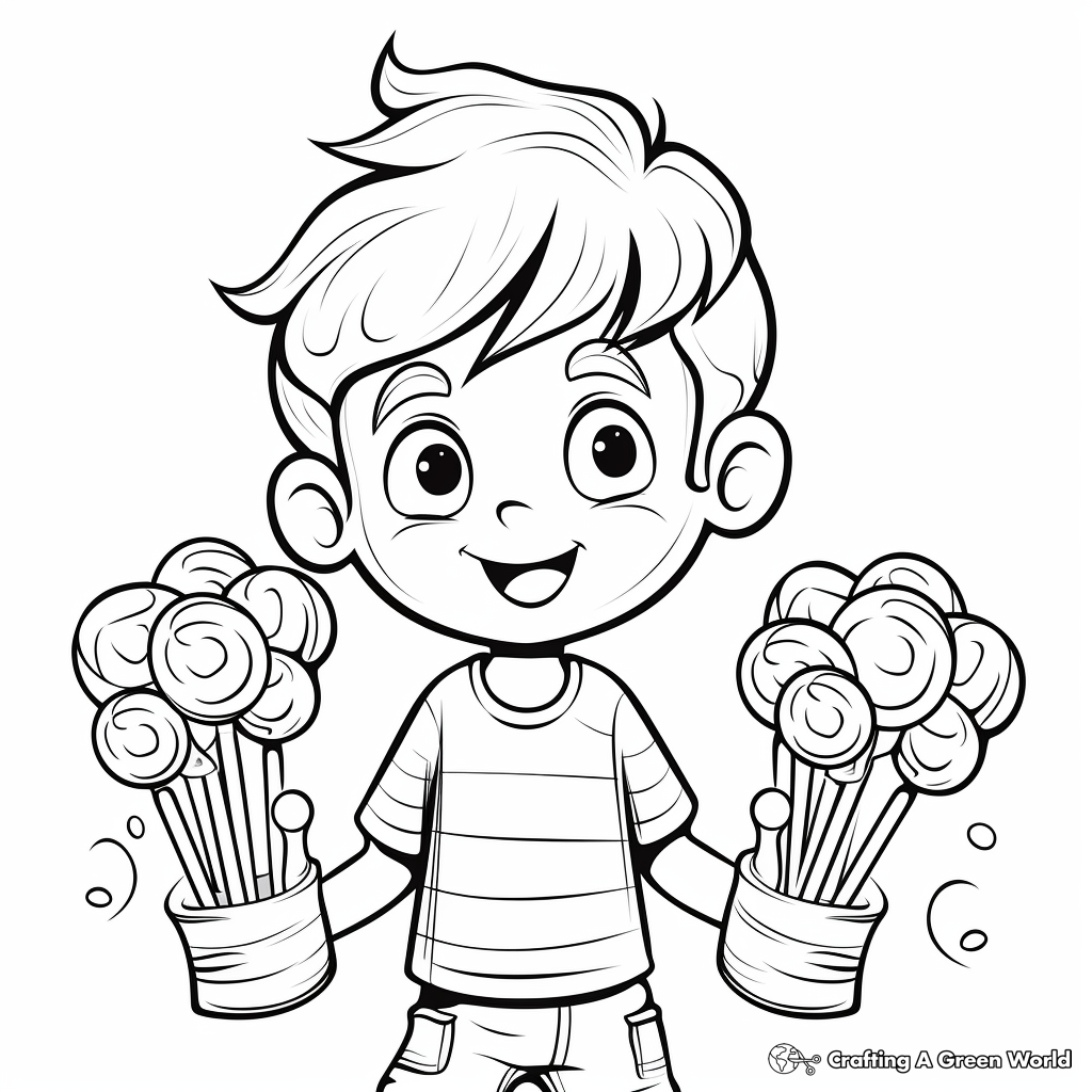 Candy Store Lollipop Coloring Pages 1