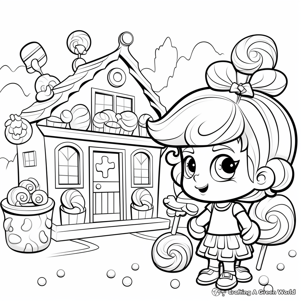 Candy Store Lollipop Coloring Pages 2