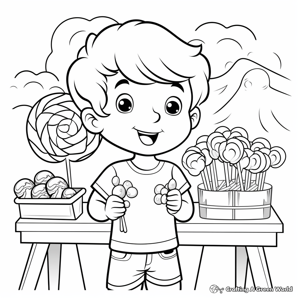 Candy Store Lollipop Coloring Pages 3