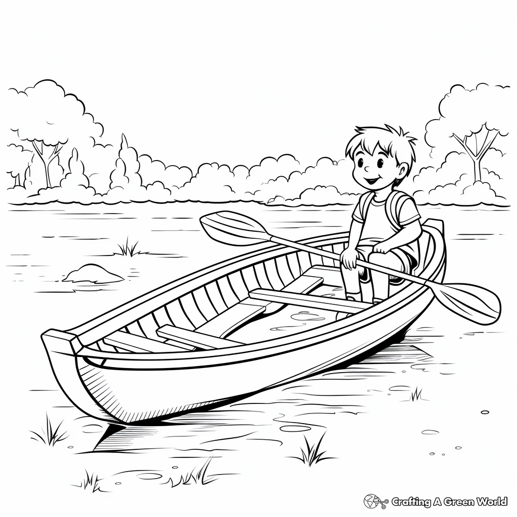 Canoe and Rowboat Comparison Coloring Pages 4