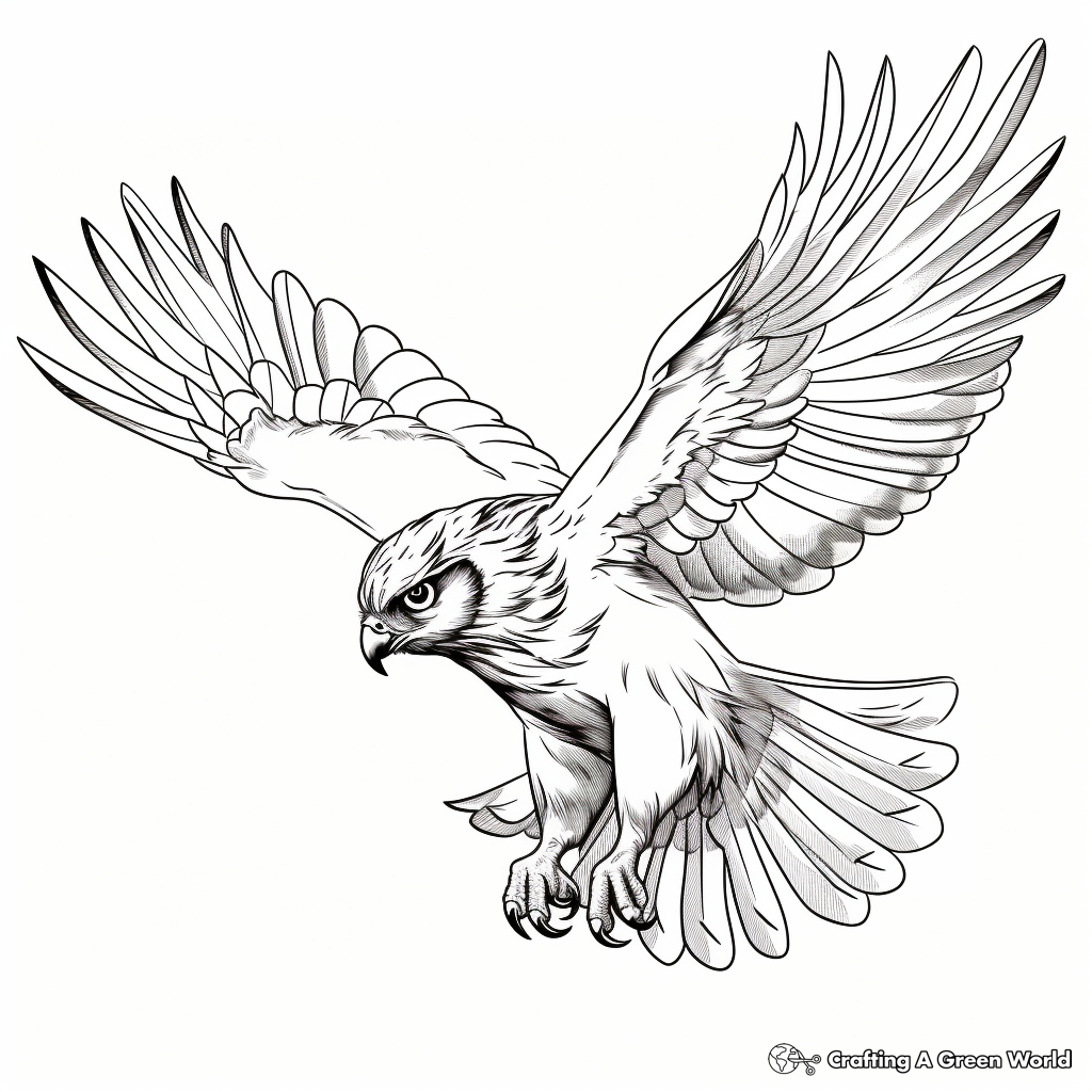 Capricious Great Horned Owl in Flight Pattern Coloring Pages 3