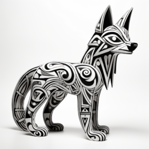 Captivating Alebrije Wolf Coloring Pages 3