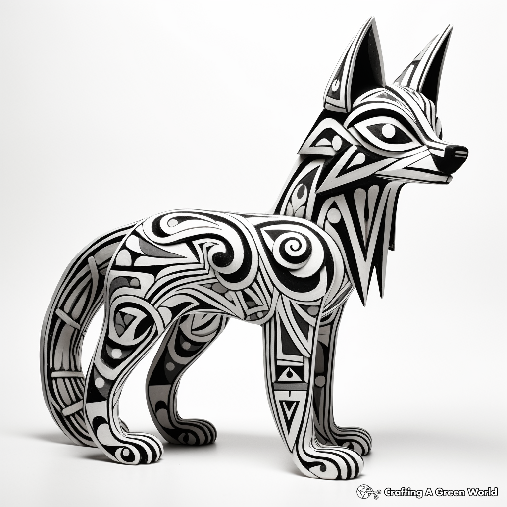 Captivating Alebrije Wolf Coloring Pages 3
