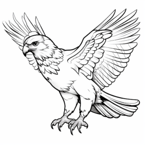 Captivating Bird of Prey Hawk Coloring Pages 2