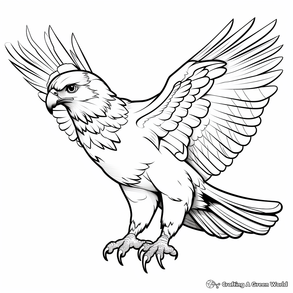 Captivating Bird of Prey Hawk Coloring Pages 2