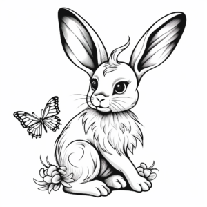 Captivating Bunny and Hummingbird Coloring Pages for Adults 2