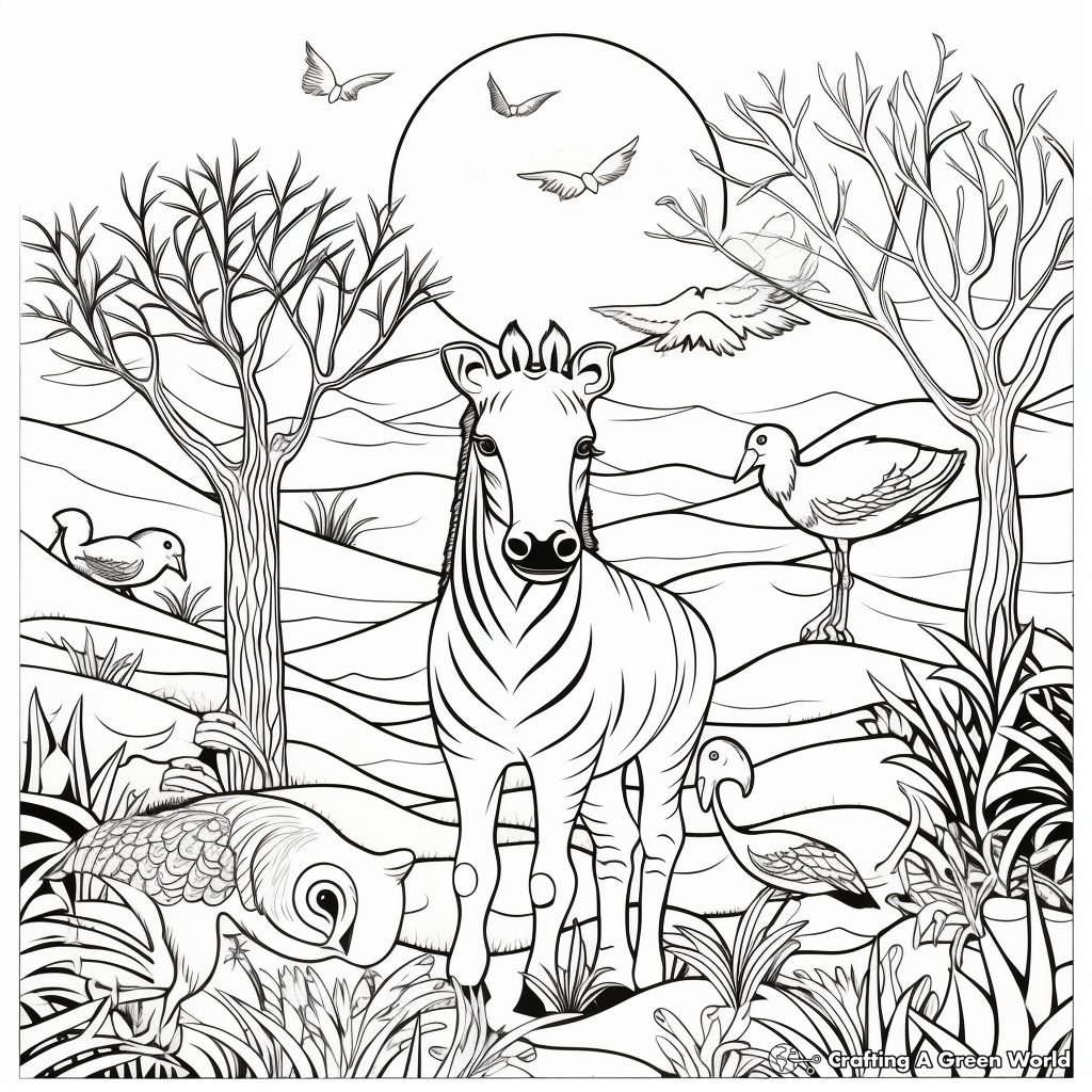 Captivating Land Animals Creation Coloring Pages 1