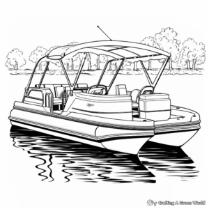 Captivating Luxury Pontoon Boat Coloring Pages 2