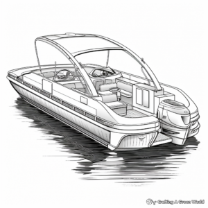 Captivating Luxury Pontoon Boat Coloring Pages 4