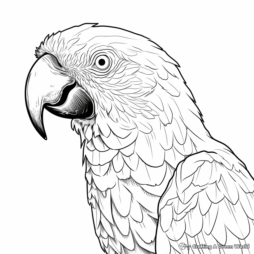 Captivating Macaw in its Natural Habitat Coloring Pages 2
