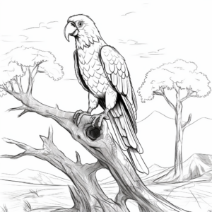 Captivating Macaw in its Natural Habitat Coloring Pages 3