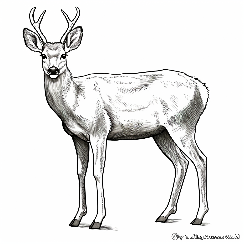 Captivating Majestic Mule Deer Coloring Pages 3