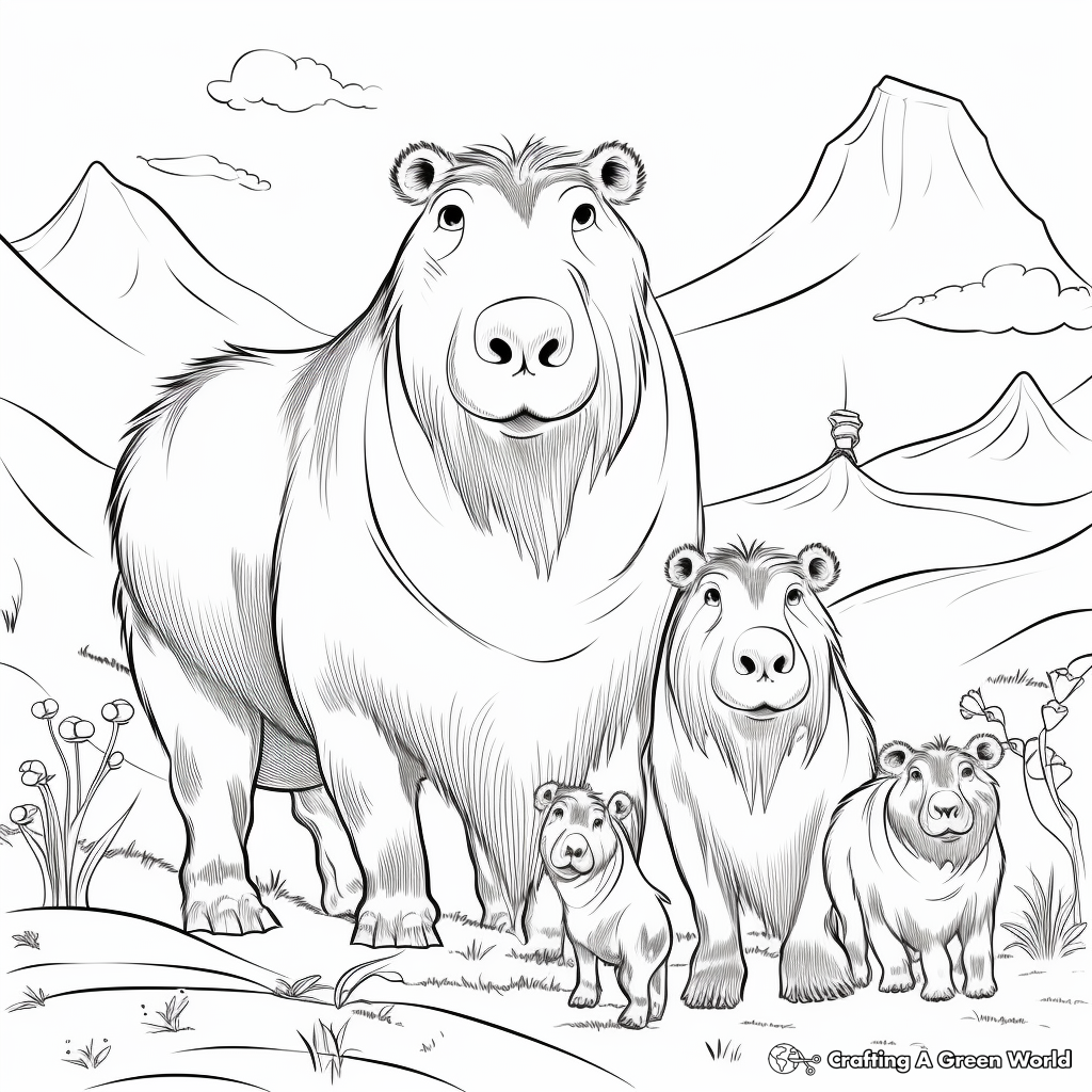 Capybara and Friends: Other Rodents Coloring Pages 1