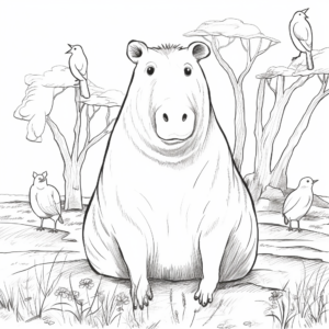 Capybara and Friends: Other Rodents Coloring Pages 4